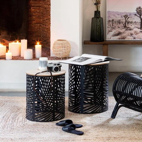 Sada 2 černých stolků Akira