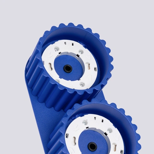 Moderní stropní svítidlo AURA 2 modré GX53 do obýváku a kuchyně hliník