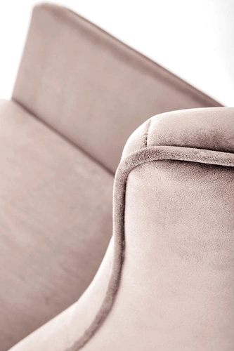 Houpací křeslo Topar sametové béžové do obýváku moderní skandinávský s kovovými lyžinami