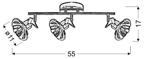 Moderní stropní LED lampa Moon chrom 3bodová nastavitelná do obýváku a ložnice