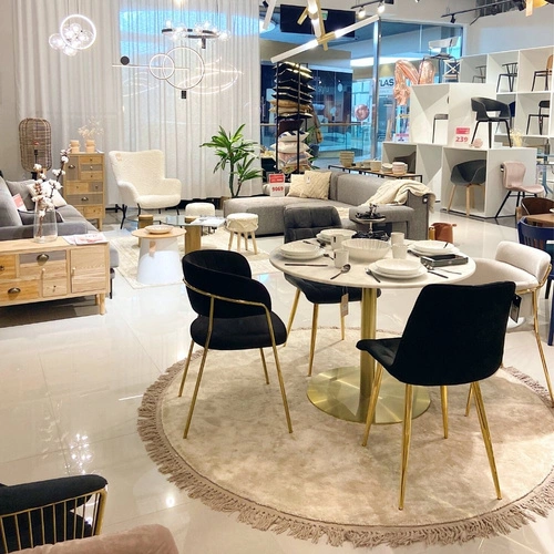 Jídelní židle Pilo šedá sametová čalouněná glamour se zlatými nohami Intesi