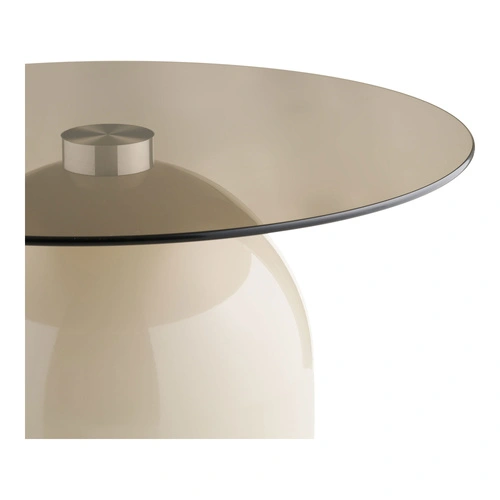 Konferenční stolek Ravello kulatý skleněný moderní šedo‑béžový 70 cm