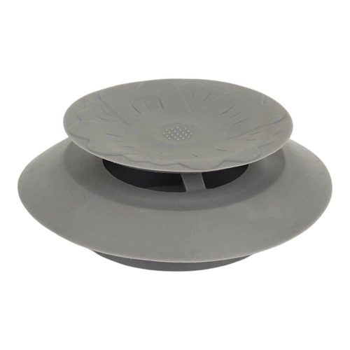 Silikonová zátka do dřezu šedá Intesi moderní univerzální do kuchyně a koupelny 6 cm