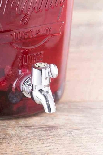 Skleněný nápojový sud 5l KILNER s kohoutkem, provensálský dávkovač na limonádu