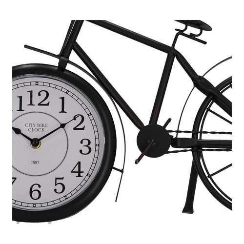 Stojací retro hodiny ve tvaru kola Dimitri černé tichý mechanismus do obýváku nebo ložnice Atmosphera