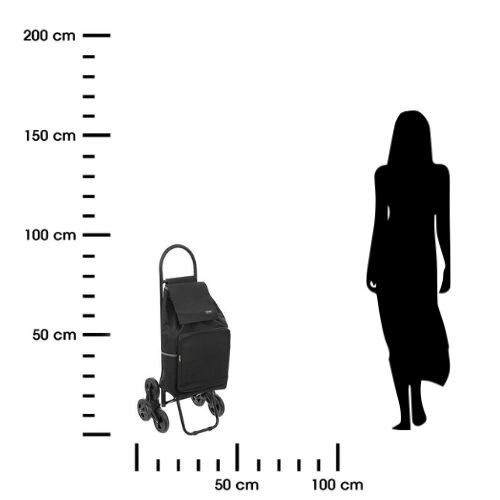 Nákupní vozík s 6 koly černý