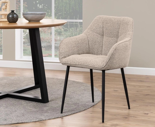 Čalouněná jídelní židle Brenda béžová s područkami moderní Actona