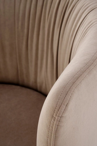 Čalouněná sametová jídelní židle Itzal béžová moderní s černými nohami Intesi