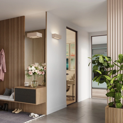 Nástěnné svítidlo RIGATA taupe moderní keramické do obývacího pokoje