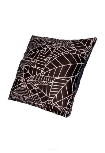 Sametový dekorační polštář Weed černo-bílý antialergenní do obýváku 40x40 cm