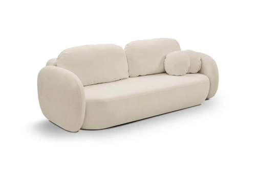 Rozkládací pohovka Salby 3místná s úložným prostorem a funkcí spaní béžová do obýváku