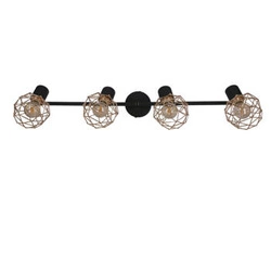 Stropní svítidlo Acrobat černo-zlaté nastavitelné 4bodové do obýváku a kuchyně