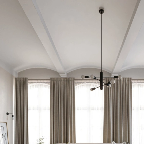 Moderní černý kovový lustr do obývacího pokoje 3ramenný DUOMO Sollux Lighting 75 cm