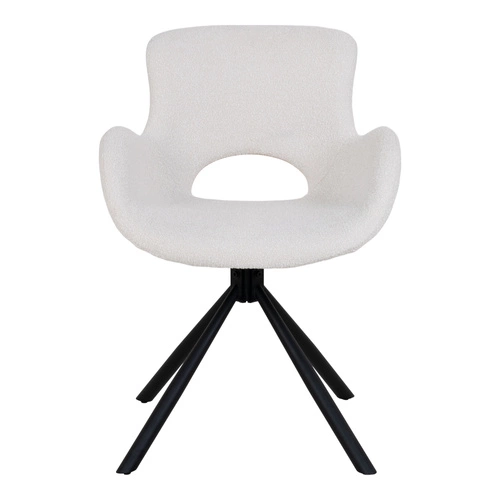 Otočená čalouněná židle Amorim béžová boucle s područkami do jídelny a obýváku