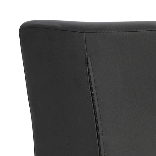 Čalouněná jídelní židle z ekokůže Asama Actona černá, moderní na kovových nohách