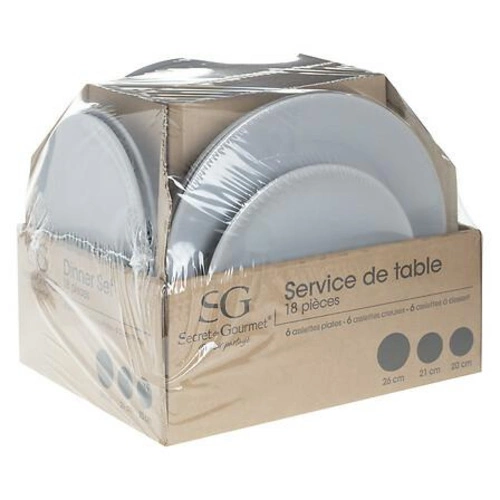 Stolová sada Colorama 18-dílná šedá