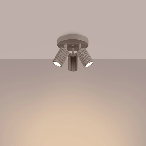 Stropní svítidlo KARBON 3P moderní béžové hliníkové nastavitelné do obývacího pokoje a kuchyně