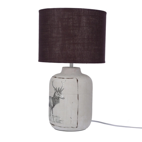 Keramická stolní lampa Walia 1 světle šedá s textilním stínidlem do ložnice a obýváku 40 cm CANDELLUX