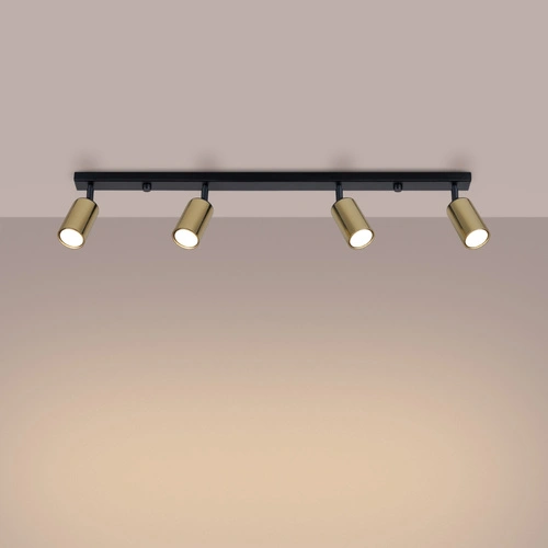 Moderní stropní svítidlo WINX 4L černé zlaté ocelové do obýváku a ložnice Sollux Lighting