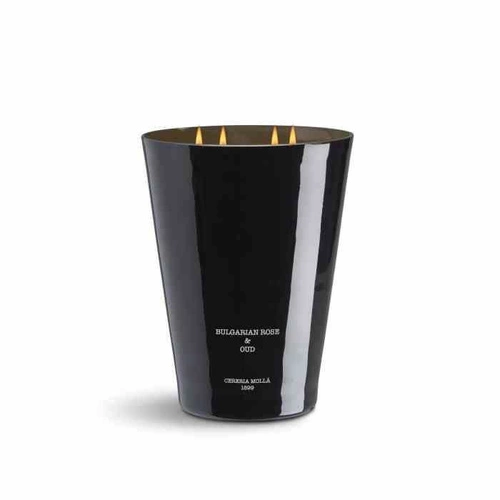 XXL sójová vonná svíčka Cereria Molla Bulgarian Rose & Oud černá do obýváku