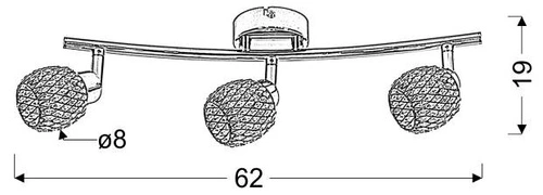 Moderní stropní svítidlo Clear 3bodové nastavitelné do obýváku kuchyně nebo jídelny