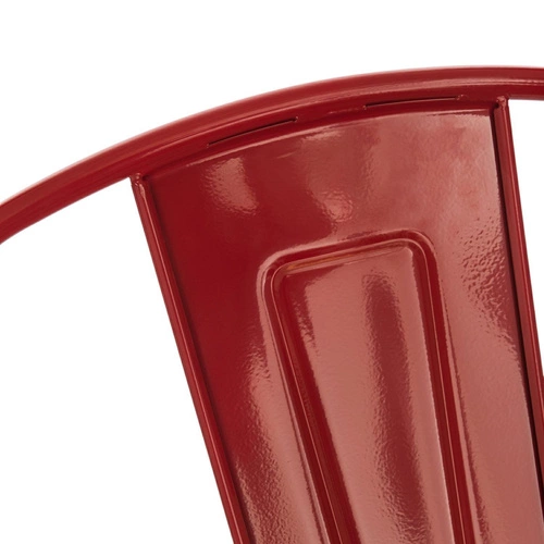 Barová židle Paris Back červená kovová s opěrkou 66 cm industriální do kuchyně D2.DESIGN