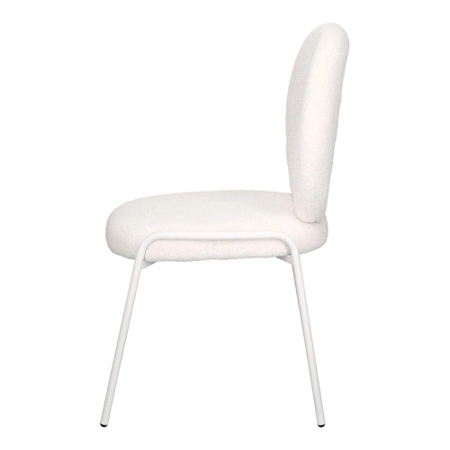 Čalouněná židle Bianco boucle bílá do jídelny a obýváku moderní skandinávský styl Intesi