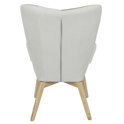 Křeslo ušák Helsinki šedý patchwork do obýváku skandinávský s područkami Intesi