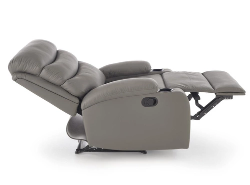 Rozkládací křeslo Persjan Intesi do obýváku s podnožkou šedá ekokůže moderní relax