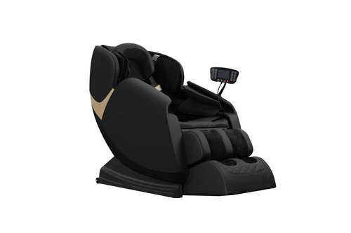 Relaxační křeslo Taya černé s masáží, vyhříváním a podnožkou do obýváku ekokůže