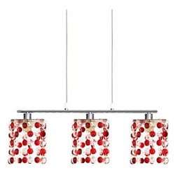 Klasická závěsná lampa 3x40W G9 červená