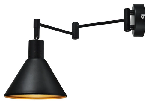 pr.Kodaňská nástěnná lampa 1x40W E14 černá odek zlatá