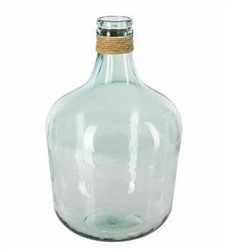 Atmosphera vysoká skleněná váza boho s rafiem na květiny do obýváku 42 cm