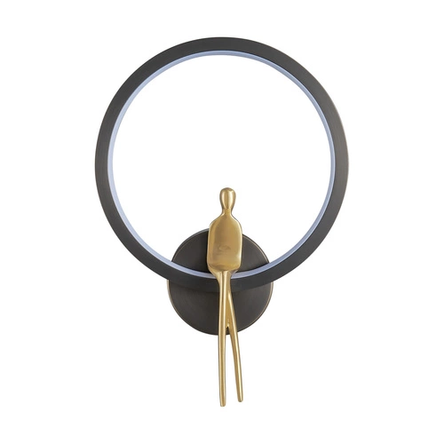 Nástěnné LED svítidlo AMICI RING Step into Design černo-zlaté glamour do obýváku 27 cm