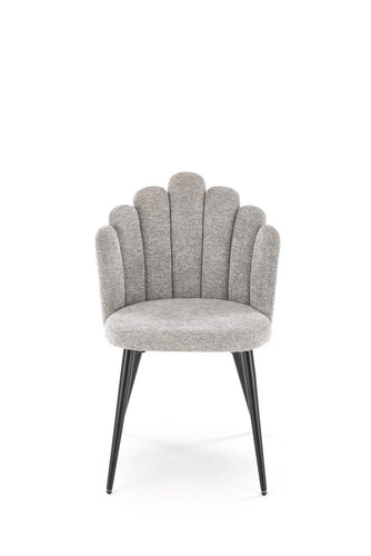 Čalouněná židle Mindi šedá do jídelny a obýváku moderní loftová na černých nohách
