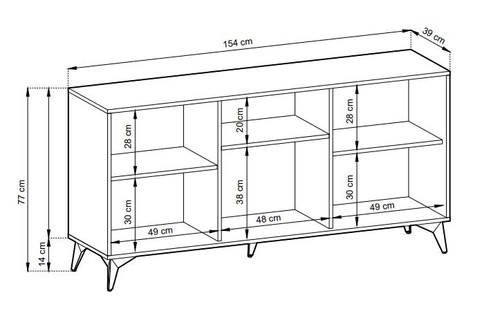 Sada nábytku do obývacího pokoje Fargo ve tvaru rybí kosti