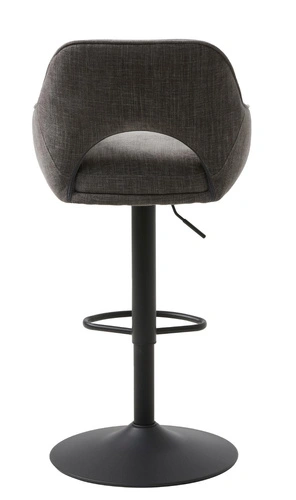 Barová židle Cowley šedá čalouněná s opěrkou, výškově nastavitelná do kuchyně