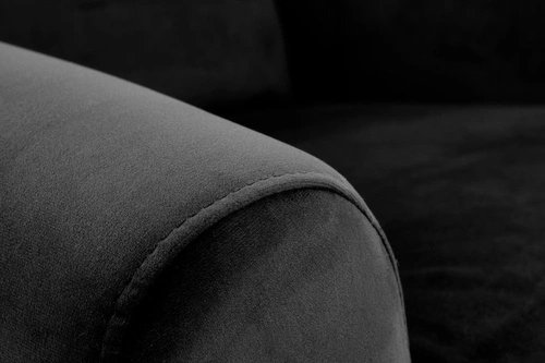 Rozkládací křeslo do obýváku Nagu sametové černé glamour relax Intesi odpočinkové