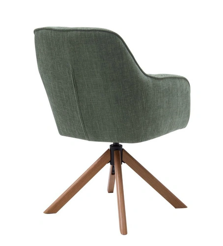 Čalouněná otočná jídelní židle Avola zelená dub