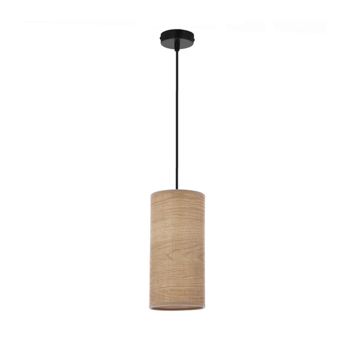 Ballo závěsná lampa černá 1x60 E27 stínidlo ořech