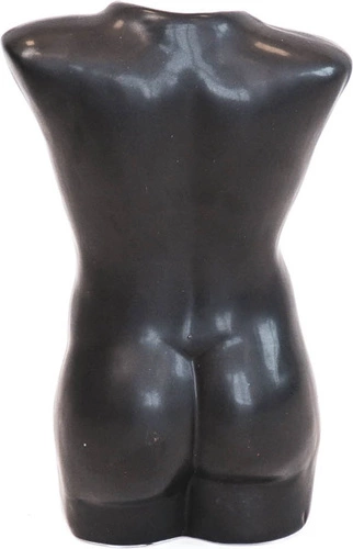 Černá keramická váza Mužský Tors moderní dekorace do obýváku HV decor 24 cm