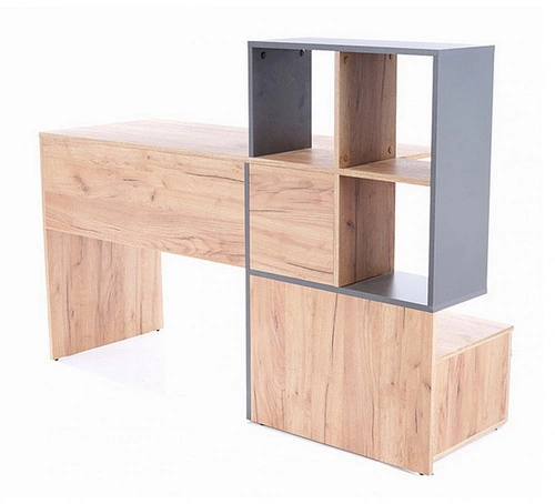 Moderní psací stůl s policemi a zásuvkou Garos 2 dub wotan antracit pro práci a studium