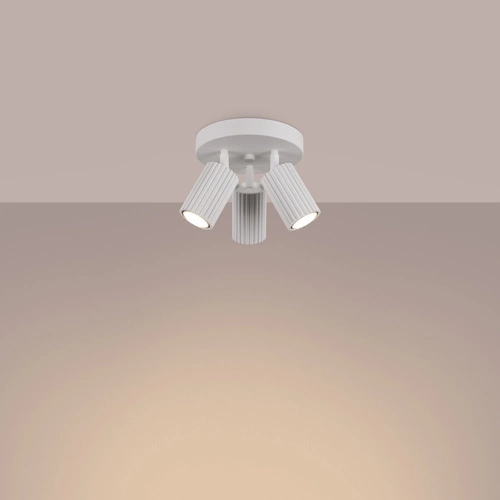 Moderní bílý stropní plafon KARBON 3P s nastavitelným stínidlem do obýváku a ložnice