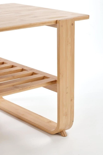 Dřevěný konferenční stolek Ayahi obdélníkový s policí skandinávský do obýváku 120x57