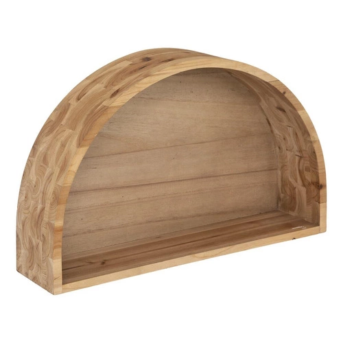 Sada 2 dřevěných polic Maude přírodní nástěnná police loftová do obýváku a pokoje