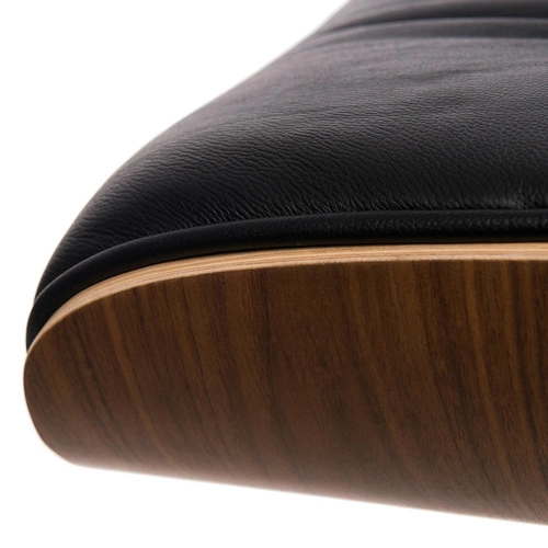 Puf VIP Exclusive Home černá přírodní kůže prošívaná do obýváku a kanceláře moderní D2.DESIGN