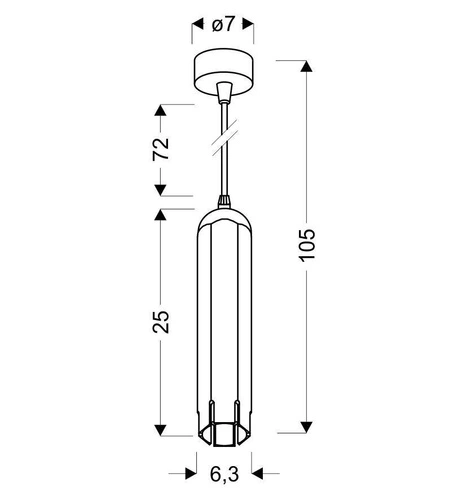 Závěsná lampa Tuba 1x50W GU10 6,3/25 bílá