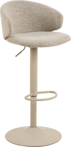 Barová židle Ella béžová moderní čalouněná s opěrkou a područkami, výškově nastavitelná do kuchyně Actona