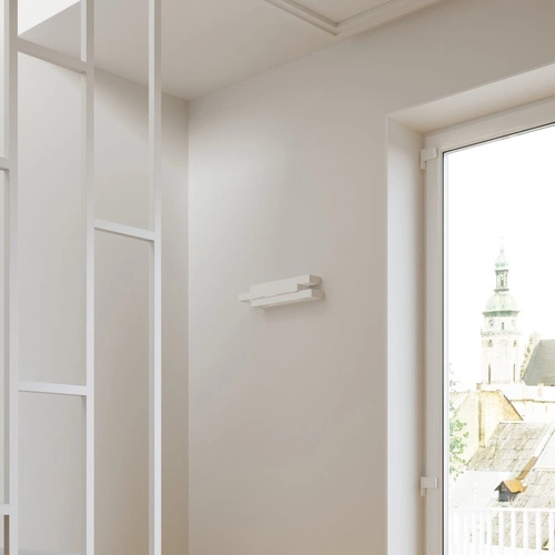 Moderní bílá nástěnná lampa FROST Sollux Lighting do obýváku a ložnice 42 cm kovová