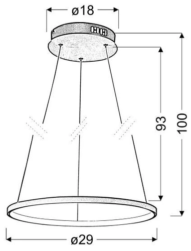 Lune 30 kruhová 18W LED 4000K chromová závěsná lampa